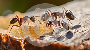 industrious pavement ants devour a sweet treat