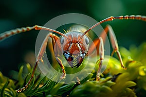 Industrious Strong ant on tree. Generate Ai