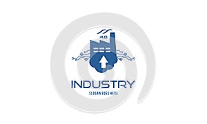 Industry 4.0 concept business control or logo, world factory and wheel eclectic, cyber physical syst