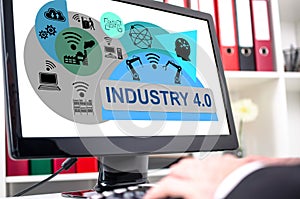 Industry 4.0 concept on a computer screen