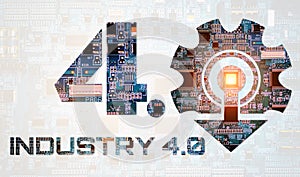 Industry 4.0 concept image. industrial instruments in the factory