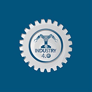 Industry 4.0 icon,Technology concept.vector illustration