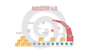 Industry 4.0 illustration revolution flat design vector logo