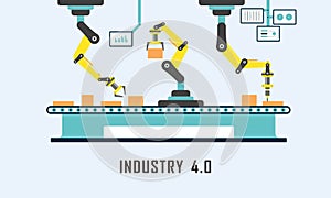 Industry 4.0 illustration revolution flat design vector logo