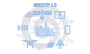 Industry 4.0 illustration revolution flat design vector logo