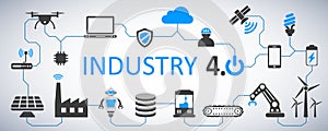 Industry 4.0 infographic factory of the future - vector