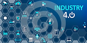 Industry 4.0 infographic factory of the future â€“ for stock