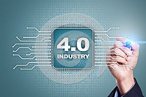 Industry 4.0. IOT. Internet of things. Smart manufacturing concept.