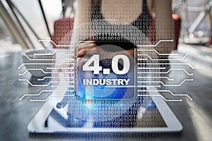 Industry 4.0. IOT. Internet of things. Smart manufacturing concept.