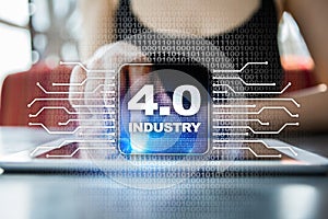 Industry 4.0. IOT. Internet of things. Smart manufacturing concept. Industrial 4.0 process infrastructure. background.