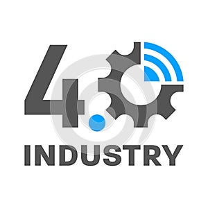 Industry 4.0, IoT, Smart Factory concept logo. Vector Illustration