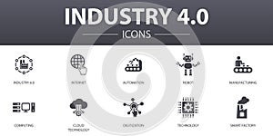 Industry 4.0 simple concept icons