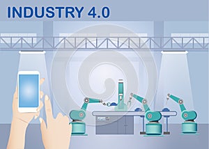 Industry 4.0 Smart factory wireless connection concept