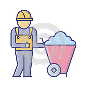 Industry cart Vector Icon which can easily modify or edit