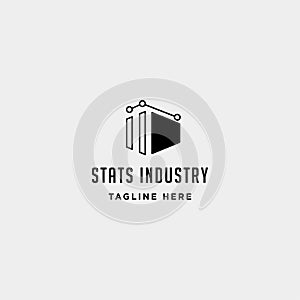 industry chart logo vector fabric industrial simple icon symbol sign isolated