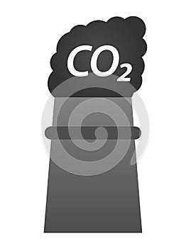 Industry chimney pollution CO2 cloud icon