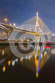 Industry Circle Bridge with water reflexion