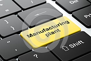 Industry concept: Manufacturing Plant on computer keyboard background