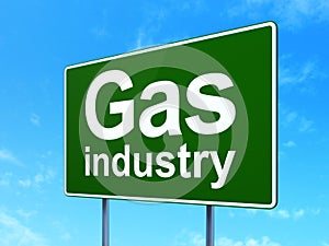 Industry concept: Gas Industry on road sign background