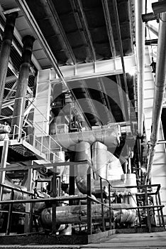 Industry concept pipes tubes bw
