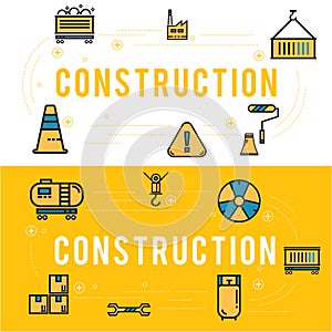 Industry, construction and engineer icon set