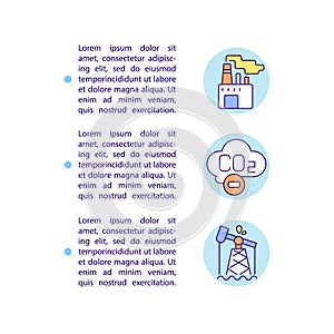 Industry decarbonization concept line icons with text