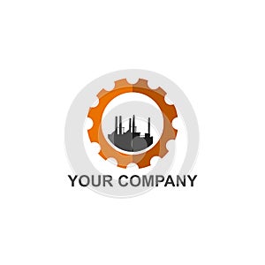 Industry factory gear logo design vector template