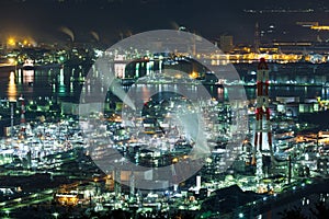 Industry factory in Japan at night