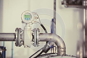Industry heat pipe digital display gauge sensors measure pressure boiler temperature thermostat used in factory.Auto valve temp