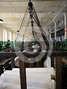 Industry: historic cotton mill looms photo