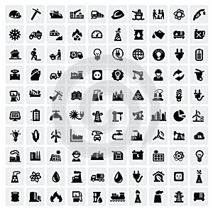 Industry icons set photo