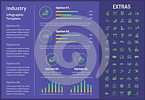 Industry infographic template, elements and icons.