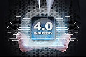 Industry 4.0. IOT. Internet of things. Smart manufacturing concept. Industrial 4.0 process infrastructure. background.