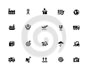 Industry & Logistics Icons // 32 pixels Icons White Series