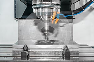 Industry machine precision part by CNC machine center working in