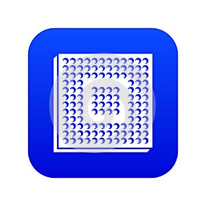Industry microchip icon blue vector