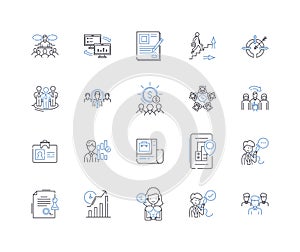 Industry nerking line icons collection. Nerking, Industry, Connection, Collaboration, Interpersonal, Relationships