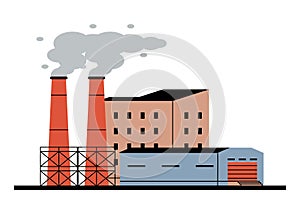 industry plant with two chimneys