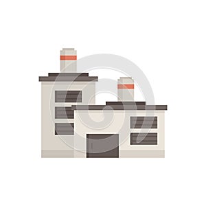 Industry recycle factory icon flat isolated vector