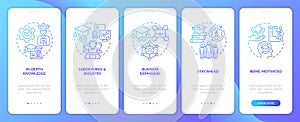 Industry specific education blue gradient onboarding mobile app screen photo