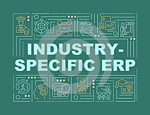 Industry specific ERP word concepts green banner photo