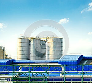 Industry tank storage in heavy industrial estate plant