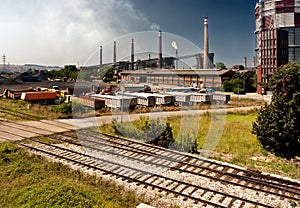 Industry trucks railway co2 chimney industrial
