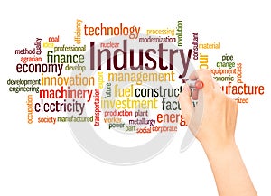 Industry word cloud hand writing concept