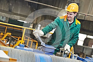 Industry worker repairman with spanner