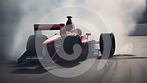 Indy 500 Car Braking on Track