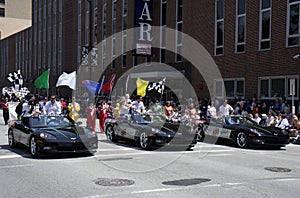 Indy 500 Drivers Bernaldi,Camara and Moraes Greets Fans at 500 Festival Parade