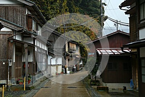 Ine Boathouse is traditional Fisherman Village on a rainy day of Kyoto.