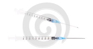 Ine milliliter insulin syringe isolated