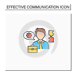 Ineffective communication color icon